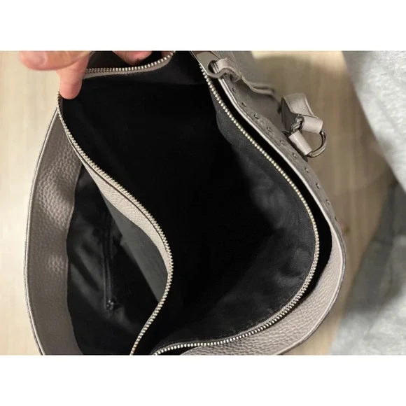 Rebecca‎ Minkoff Studded Leather Tote Bag Grey Shoulder Bag